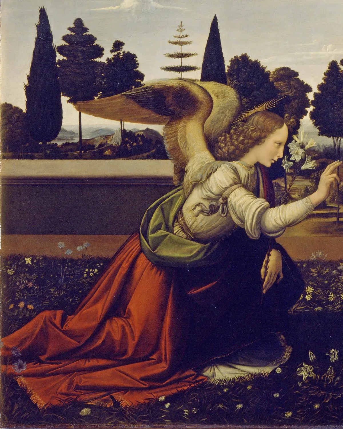Leonardo — Annunciation (detail)